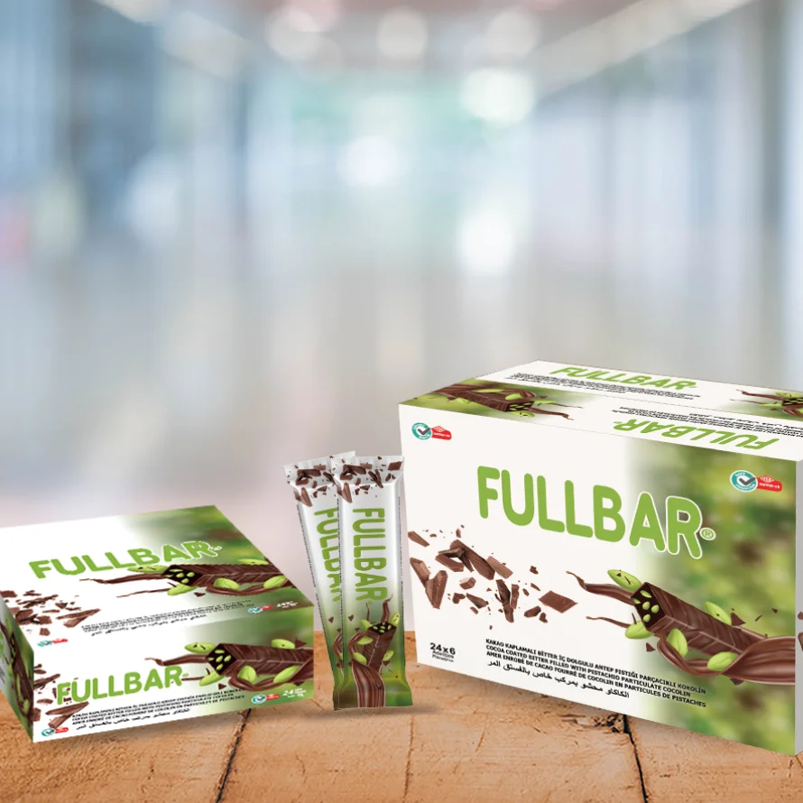 FulBar Bar Chocolate With Pistachio Parts (60 gr pcs)