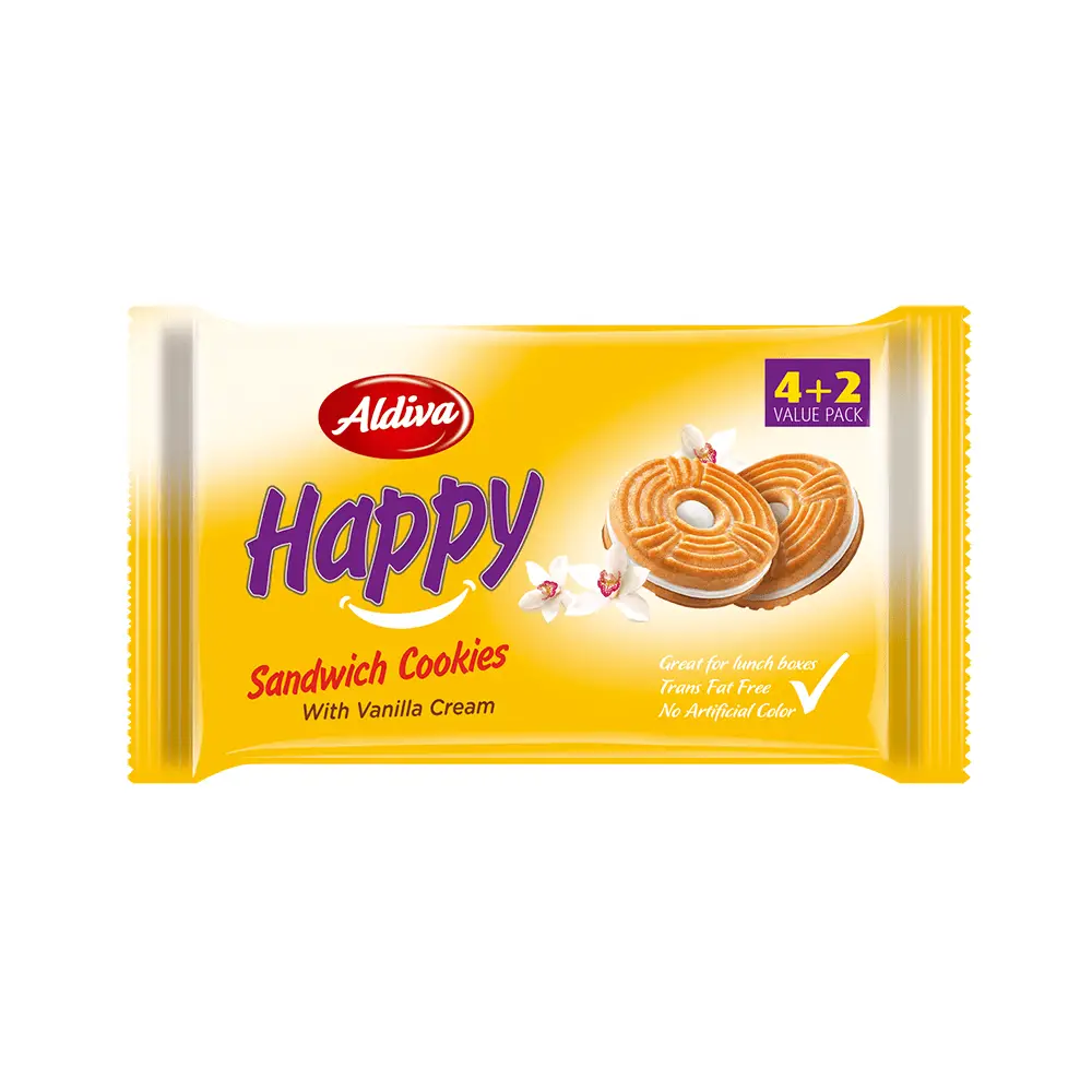 Happy Sandwich Vanilla Cream Biscuit