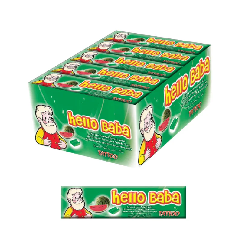 HELLO BABA BOXED WATERMELON FLAVOURED BUBBLE GUM(with tattoo)