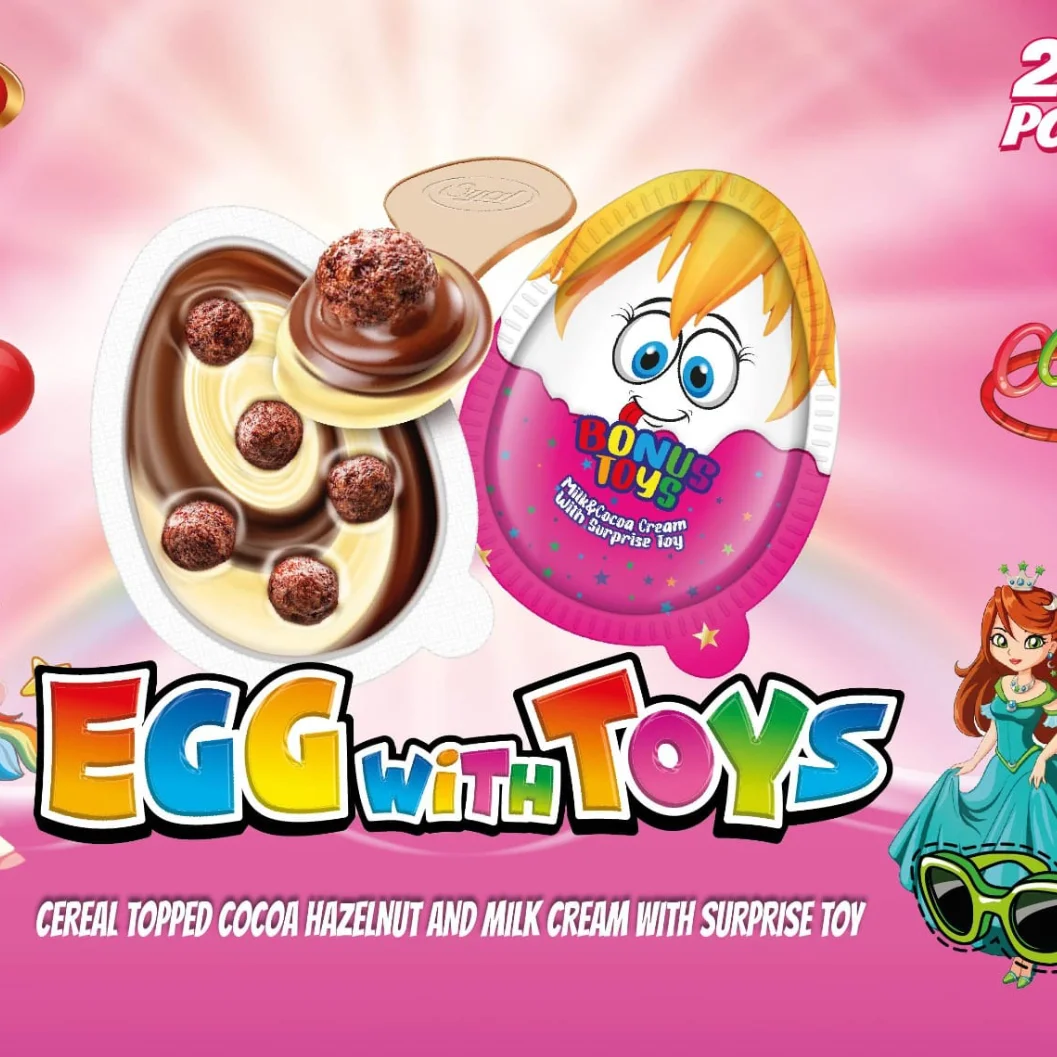 Ms Bonus Platic Egg (cream Chocolate With Toys