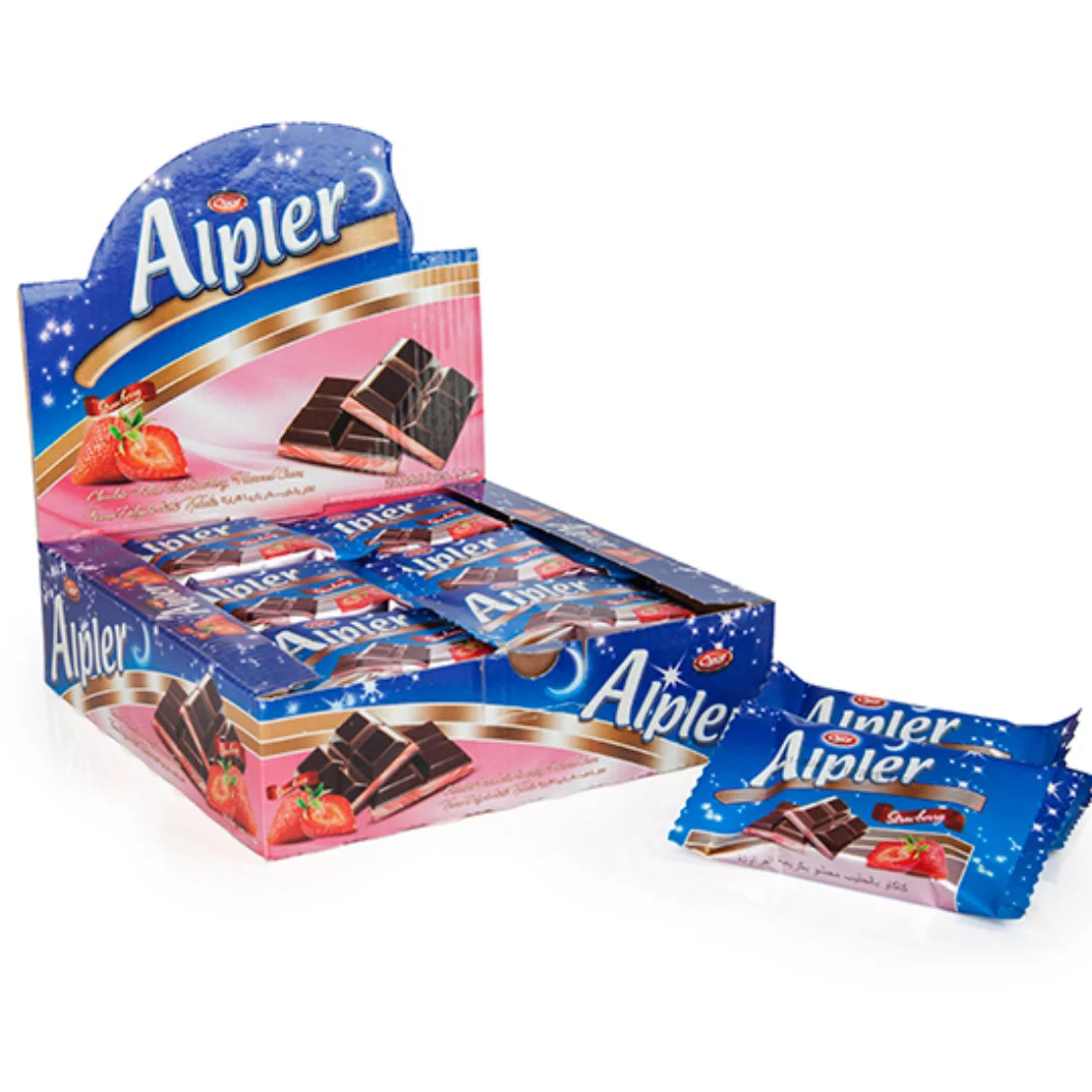 Alpler  Tablet Chocolate With Cream Strawberry 20gr X 24 X6