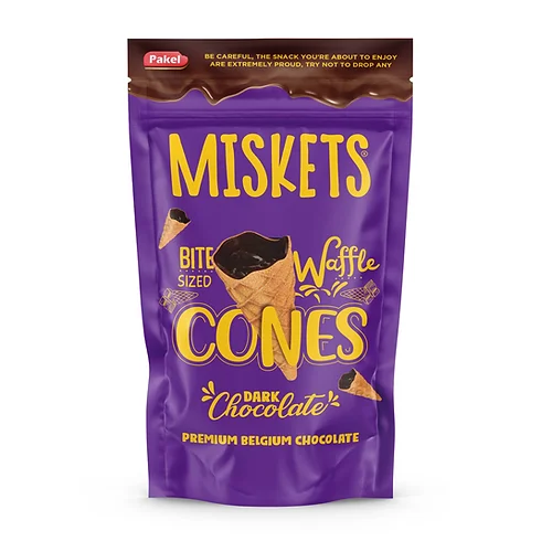 Miskets Dark Chocolate Filled Cornet Wafer