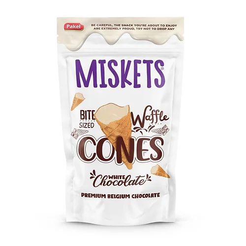Miskets White  Chocolate Filled Cornet Wafer