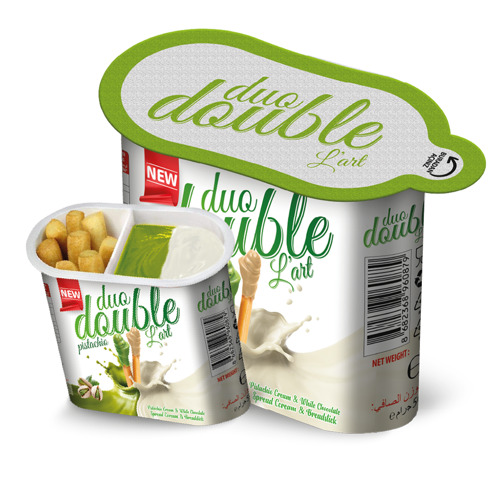 DUO DOUBLE L'ART PISTACHIO FLV.CREAMY AND WHITE CREAMY & GRISSINI